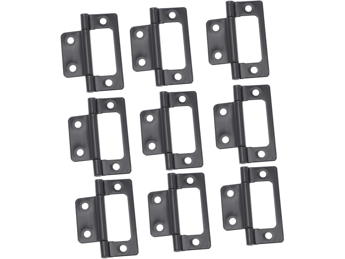 Conjunto De 12 Dobradiças Pretas Ferro Para Portas Armários, Pequenas