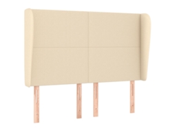 Cabeceira de Cama com Abas Tecido Creme MAISON EXCLUSIVE (147x23x118 cm)