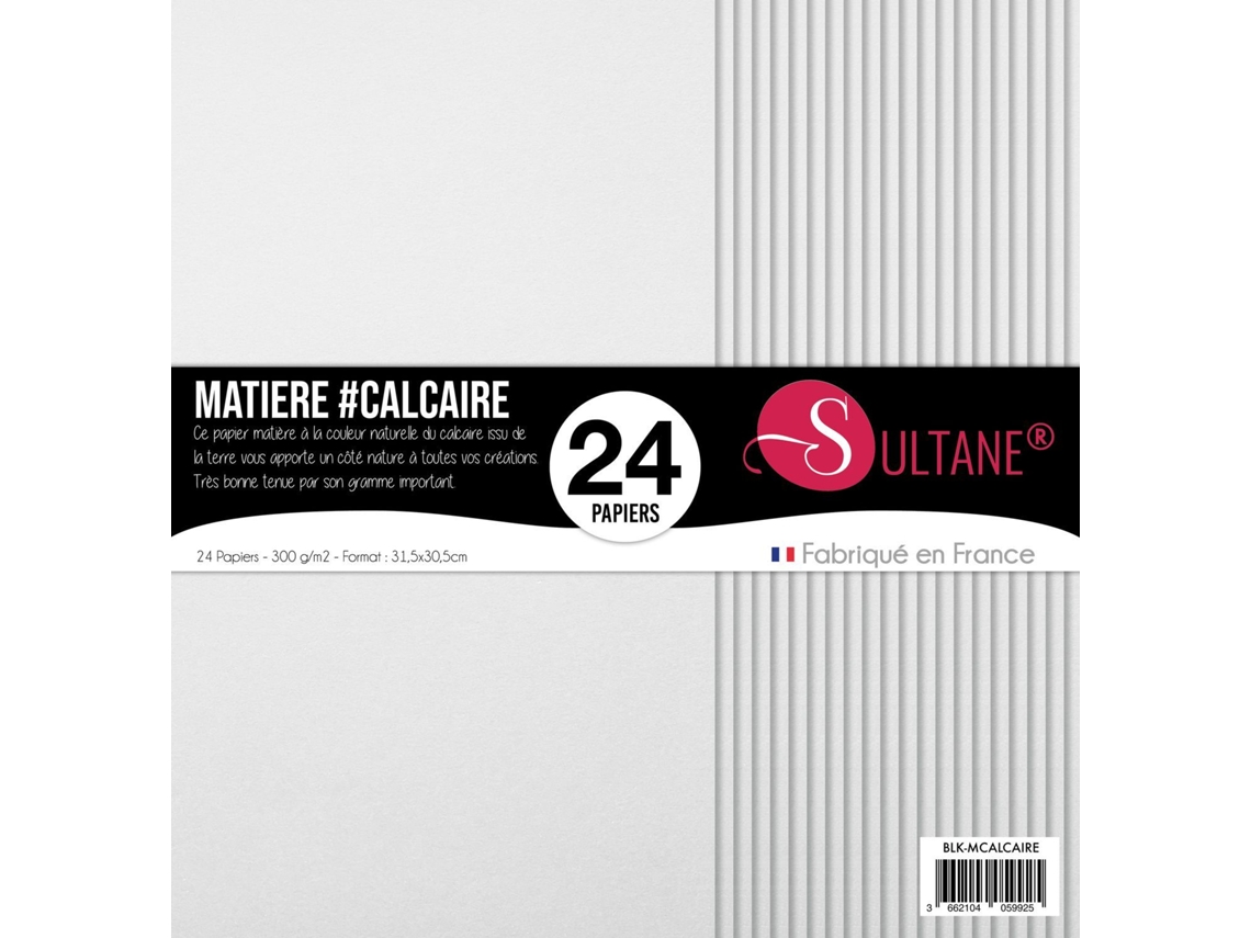 24 Papéis de Scrapbooking de Pedra Calcária 300G/M2 A: 30,5 cm Sultane