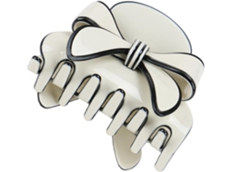 Presilha de cabelo feita de acetato branco, ideal para cabelos grossos e confortáveis.