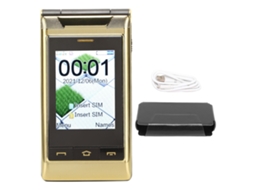 Telefone Flip Para Idosos 3.0 Polegadas Tela Dupla Bateria 5900mah Dual Sim Câmera Lanterna