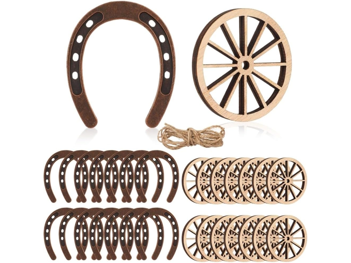 Decorações De Roues De Chariot Em Mini Fers À Cheval 28 Peças Para L'artisanat Para Decorações De Fête À Tema