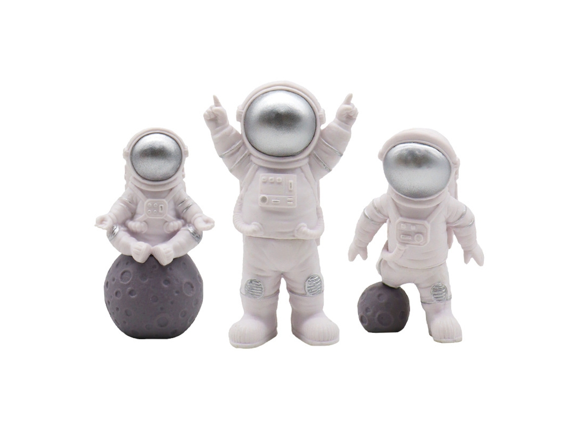Modelo de presente de astronauta macio pequeno astronauta casa sala de estar decoração de carro prata XLT