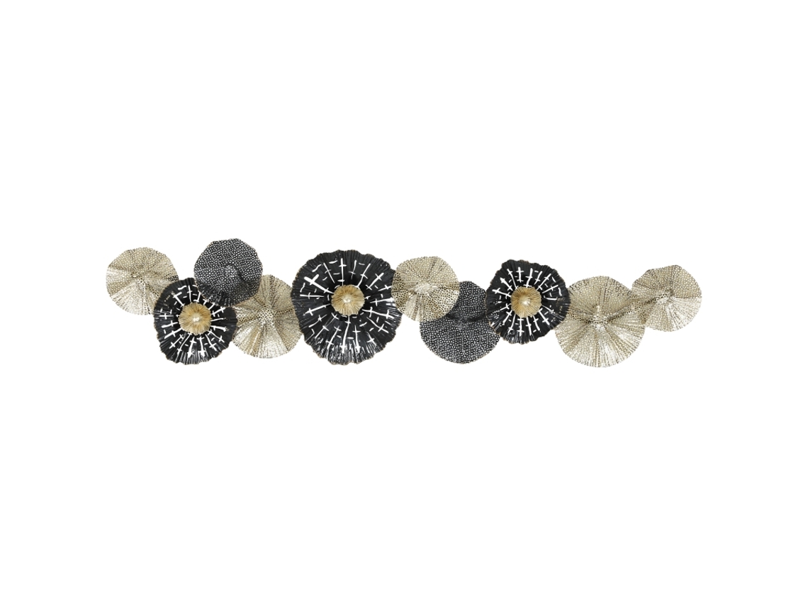 Arte Parede Moldura Metal Preto Dourado Moderno VELTRIX