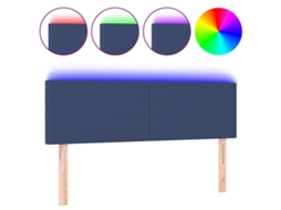 Cabeceira de Cama SFUSHOS com Luzes LED Tecido 144x5x78/88 cm Cor Creme