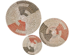 Conjunto 3 Peças Decorativas Parede Estilo Nórdico Feitas Junco Marinho Trançado Estar Varanda Design Simples GOKOCO