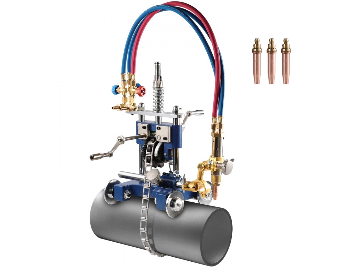 Cortadora Manual De Tubos A Gás Portátil 108 609 Mm, Corte Até 45° Com Corrente Tekmaquinas
