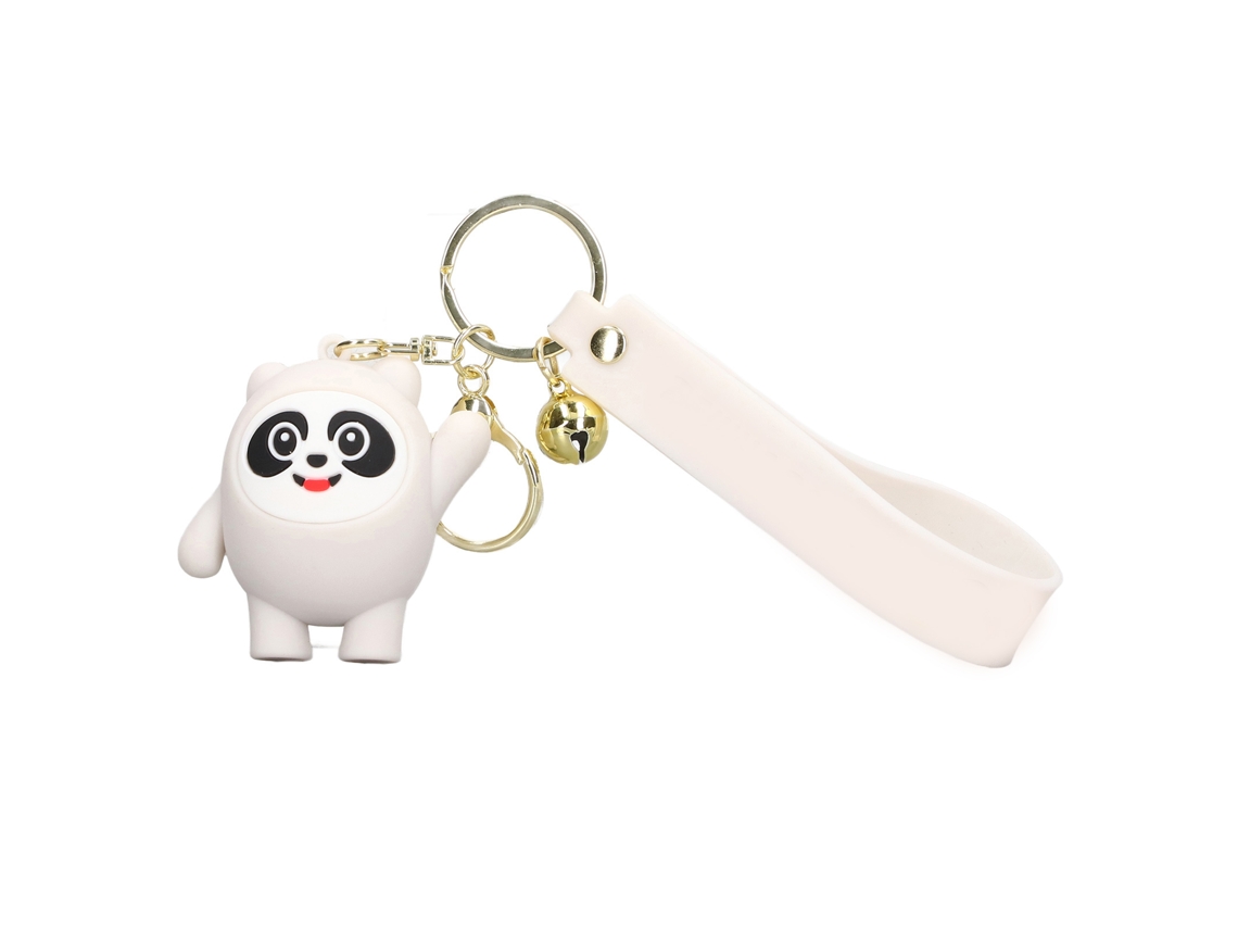 Mali chaveiro Mascote Olímpico Inverno 2022 Panda Fofo em Silicone Cute para Bolsa Branco