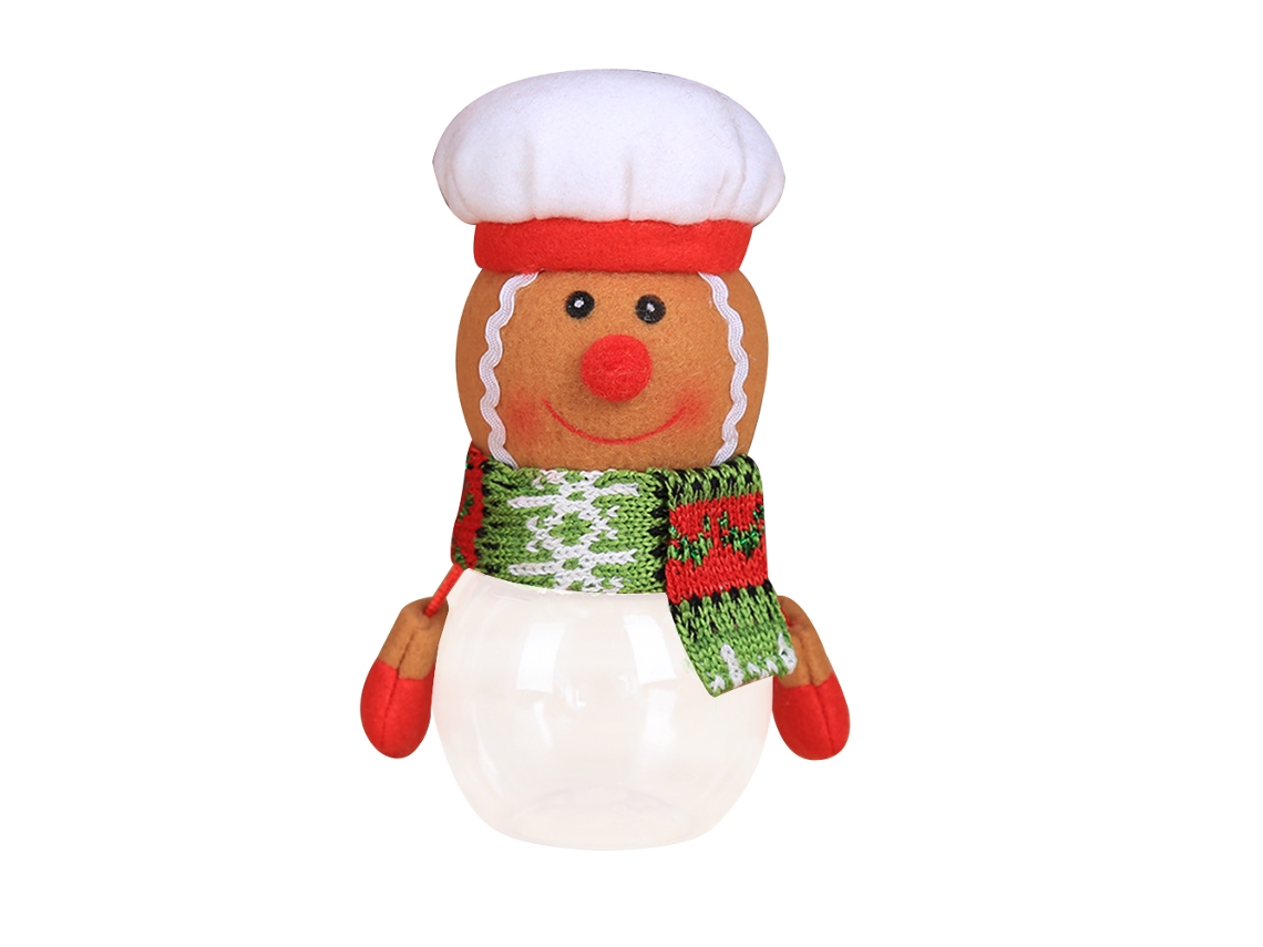 Lata de Armazenamento de Doces de Natal Decorativa em Plástico Transparente Presente Xmas Jar | S/MARCA