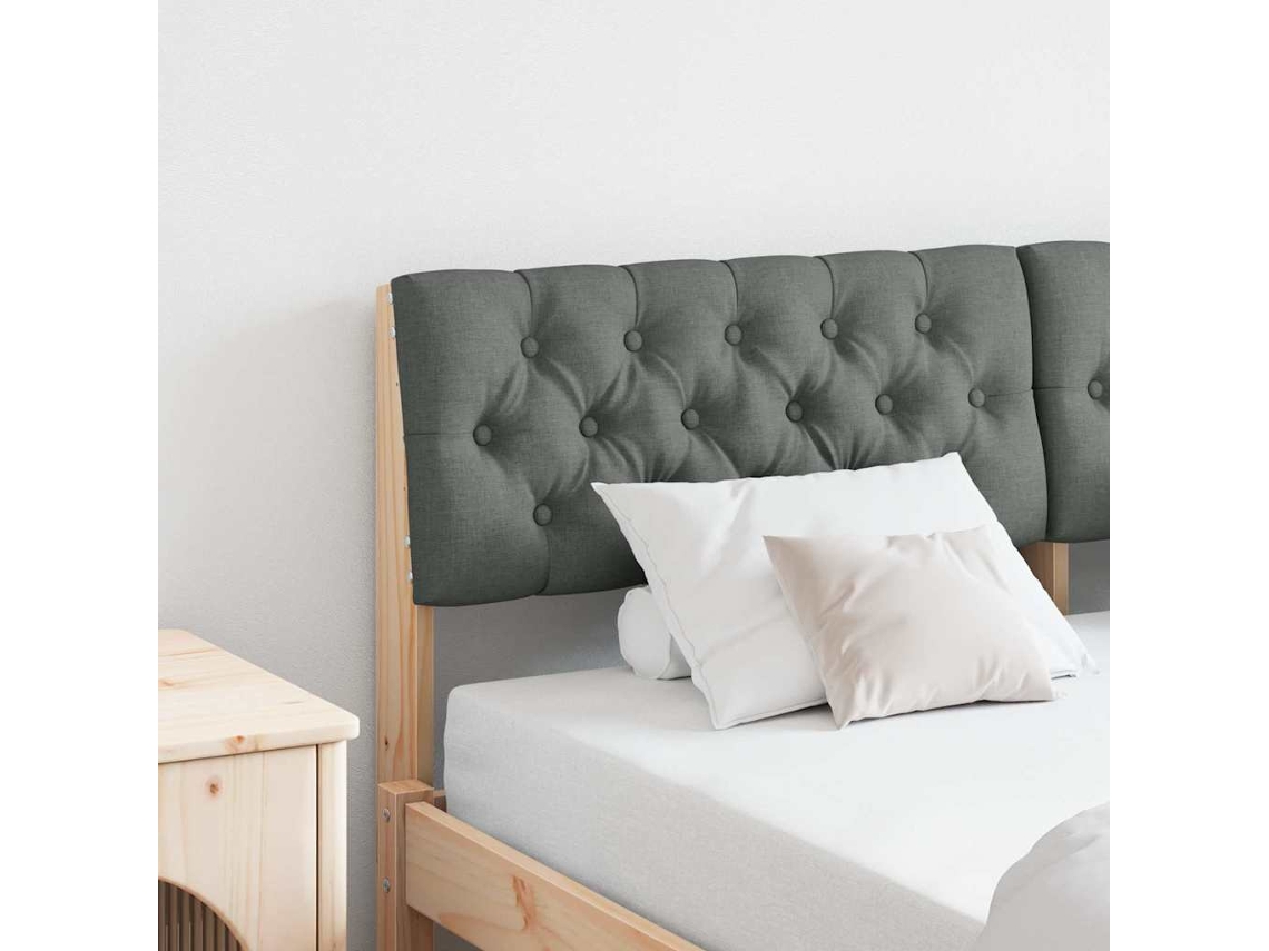 Vidaxl Cabeceira Estofada Cinza Escuro 135 Cm