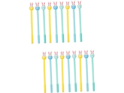 2 Conjunto Caneta de Tinta Gel, para Escritório, 2 Conjuntos de Canetas em Gel Kawaii Rabbit CHABERLU