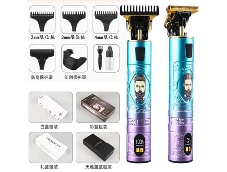 Aparador Elétrico Masculino Cortador De Cabelo Profissional Barba Sem Fio Inteligente Retro Dourado Crianças Família Salão Cabeleireiro Presentes