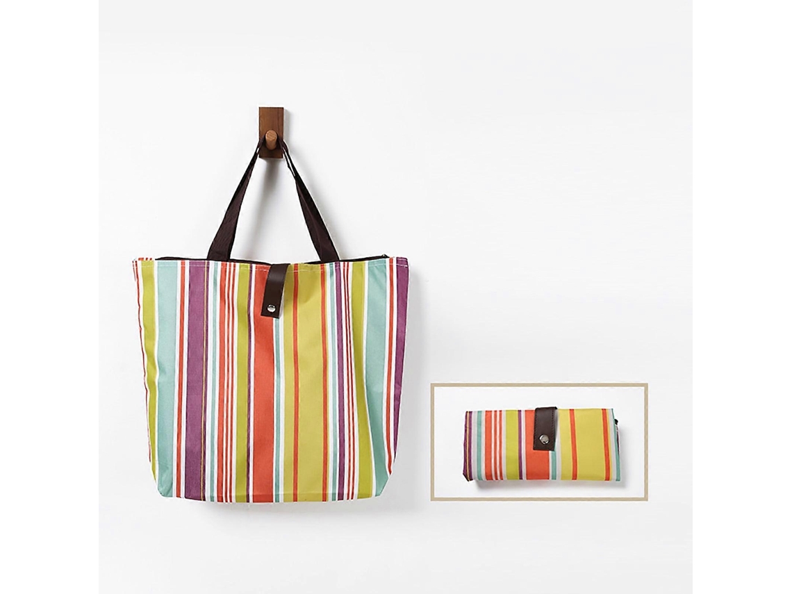 Bolsa Dobrável AQUAFORGE 600d, Compacta, Suporta até 10 Kg, Estampa Xadrez Clara