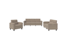 Sofa Set, Sofa Sets Vidaxl Cinzento-acastanhado Microfibra (n/a)
