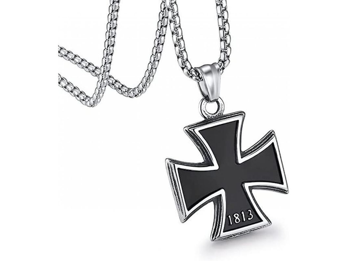 2026-collar De Cruz De Hierro Alemán Para Hombres Com Cadeia De Aço Inoxidável 24" Vintage Templário