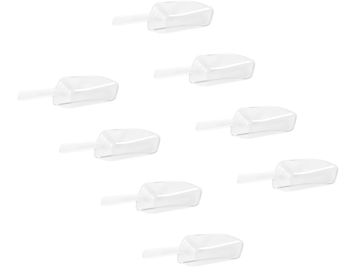 Conjunto De 12 Colheres Plástico Transparente Farinha E Gelo