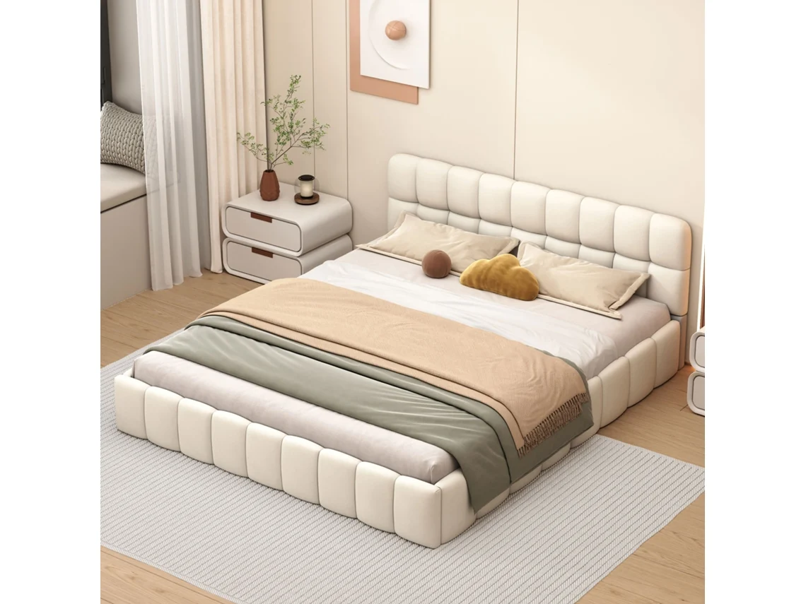 Cama Estofada Bubble 160 X 200 Cm com Cabeceira Estofada | INONEFT
