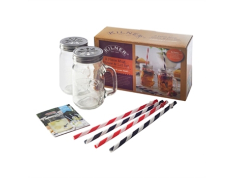 Conjunto 2 Canecas, 4 Palhinhas e Acessórios  0.4l