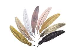 2026 8 Marcapáginas de Pluma de Metal Variados Forma de Pluma para Libros 11.5 Cm