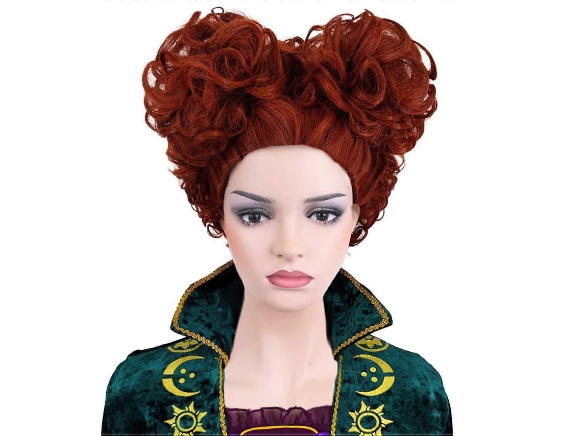 Peruca Castanho avermelhada para Mulheres, Peruca Ruiva, Perucas Curtas Cacheadas, Perucas Castanho avermelhadas para Mulheres. TAISHENGDA