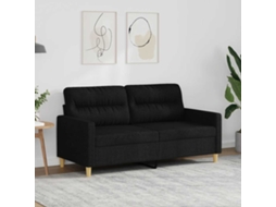 Vidaxl Sofá De 2 Lugares Tecido 140 Cm Preto