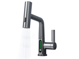 Chuveiro De Cozinha Pulldown Com Display Led, Altura Ajustável E 3 Modos