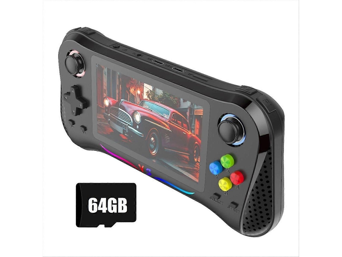 Console de Videogame Retrô M19 64 GB com 25.000 Jogos, Joystick 3D GOKOCO