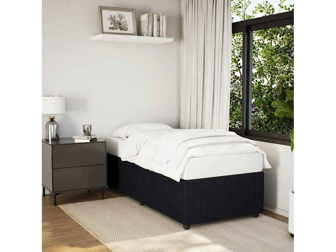 Vidaxl Estrutura De Cama 90x190 Cm Veludo Preto
