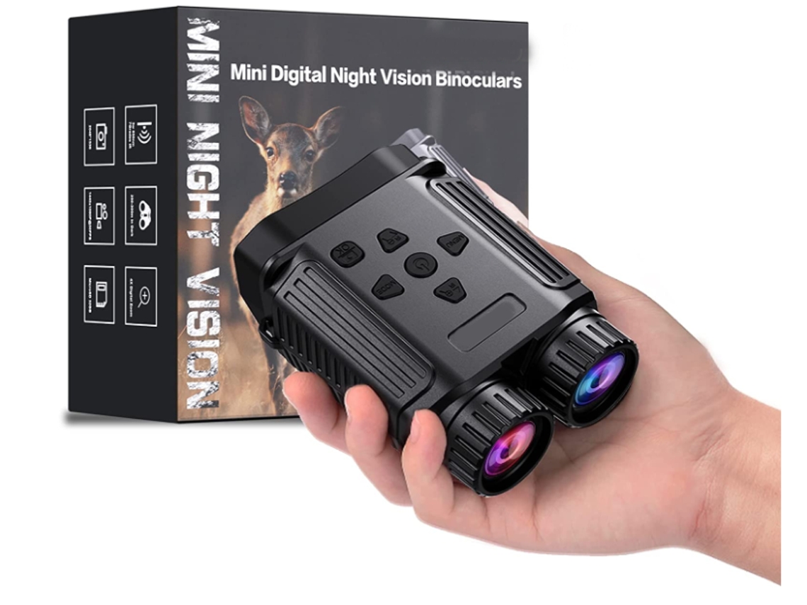 Mini Óculos De Visão Noturna, Binóculos De Visão Noturna, Óculos De Infravermelho Digital Com Tela Lcd De 2,4, Preto Yizhood