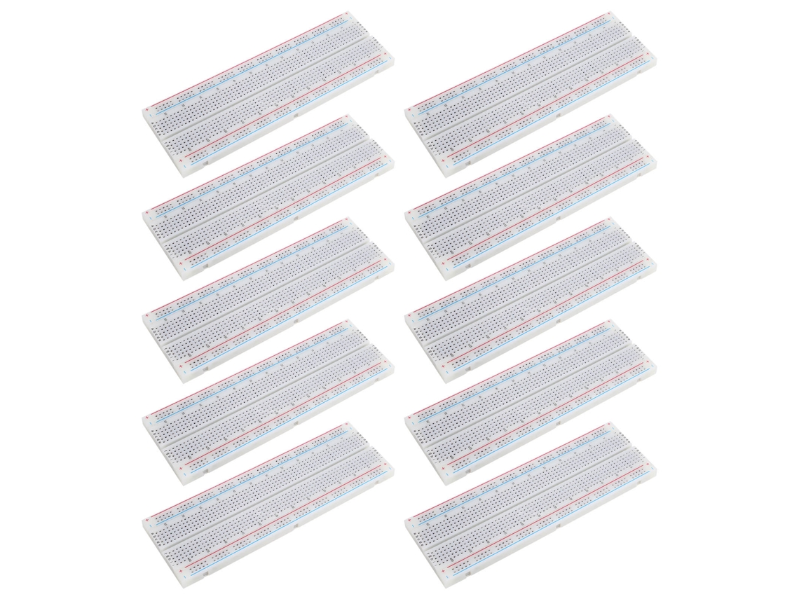 10pcs Protoboard Sem Solda 830 Pontos Abs 5.6x16.5x0.85cm Para Testes Experimentais