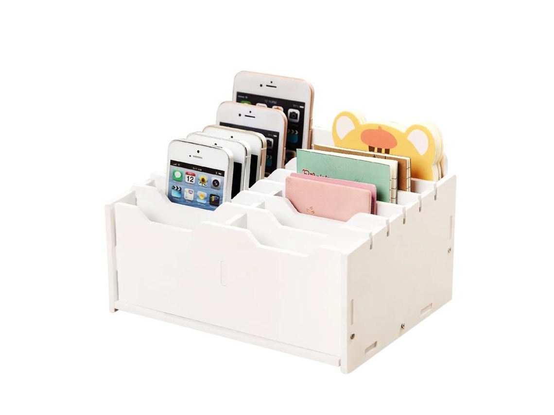 Suporte Para Celular Com 12 Compartimentos - Branco