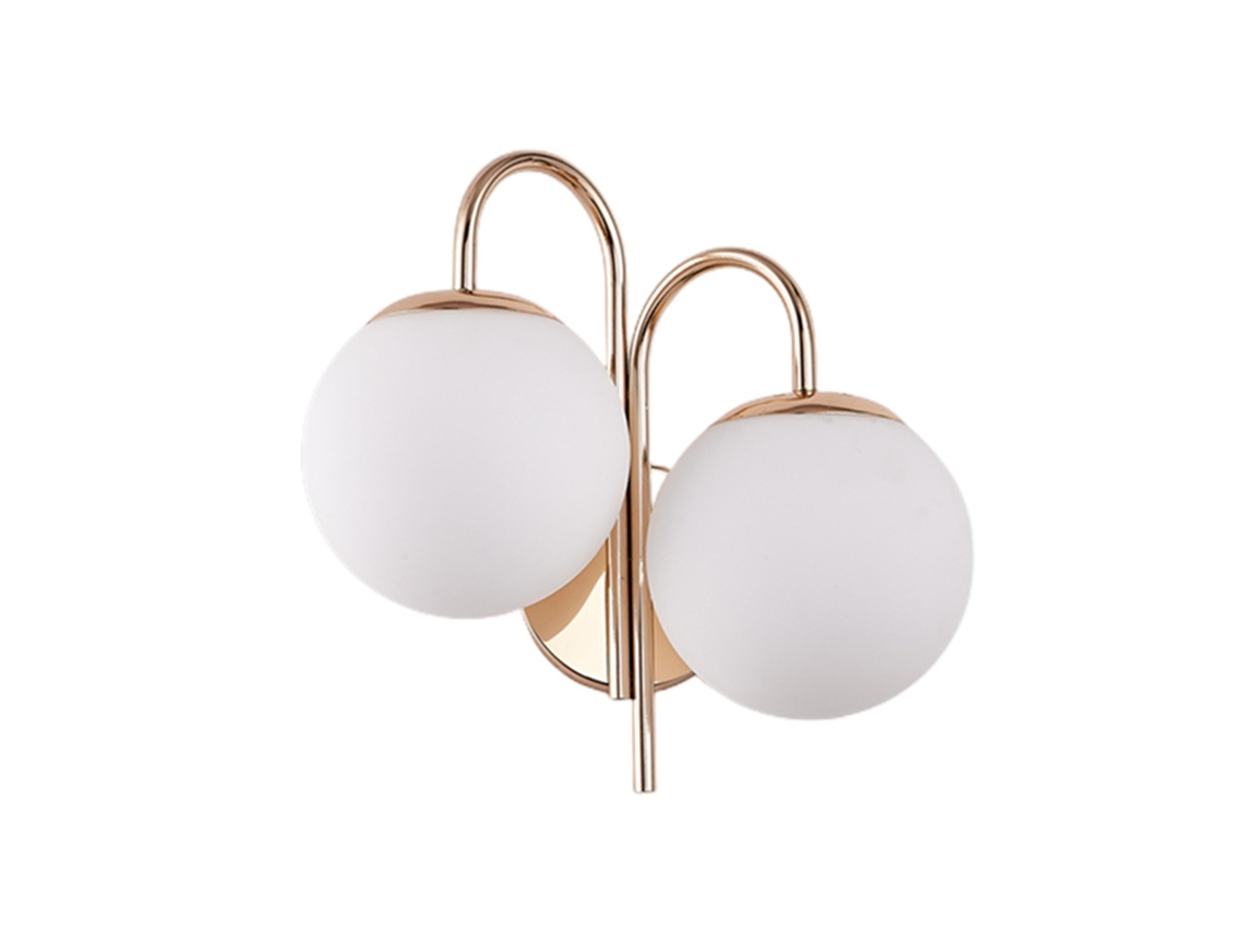 Aplique de Parede Duplo Moderno Led com Cabeças em Vidro | S/MARCA