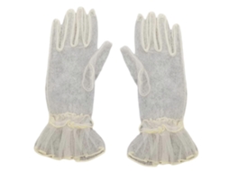 Luvas de Tule Requintadas Até o Pulso, Luvas de Dedo Inteiro, Luvas Curtas para Casamento. TAISHENGDA