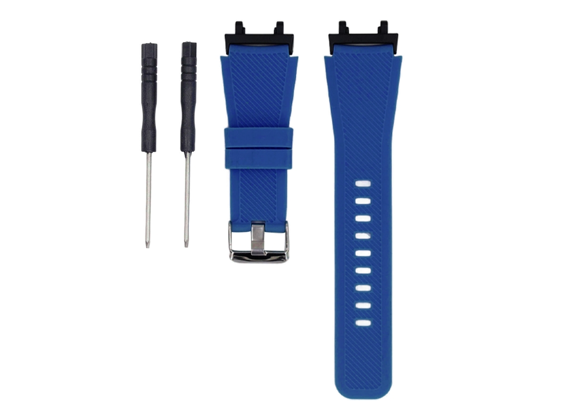 Pulseira de Silicone Ajustável Compatível com Amazfit Active Edge Azul Escuro