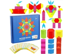 Tangram De Madeira 155 Peças Com Blocos Clássicos Para Crianças Lurelia