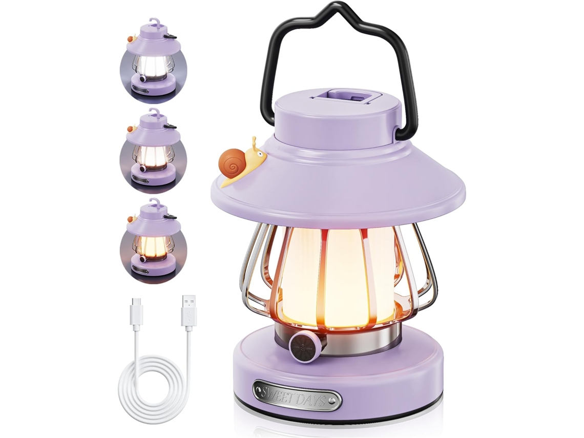 Lanterna De Acampamento Infantil, Lanterna Led Recarregável E Luz Noturna – Portátil Para Uso Externo Interno, Ideal