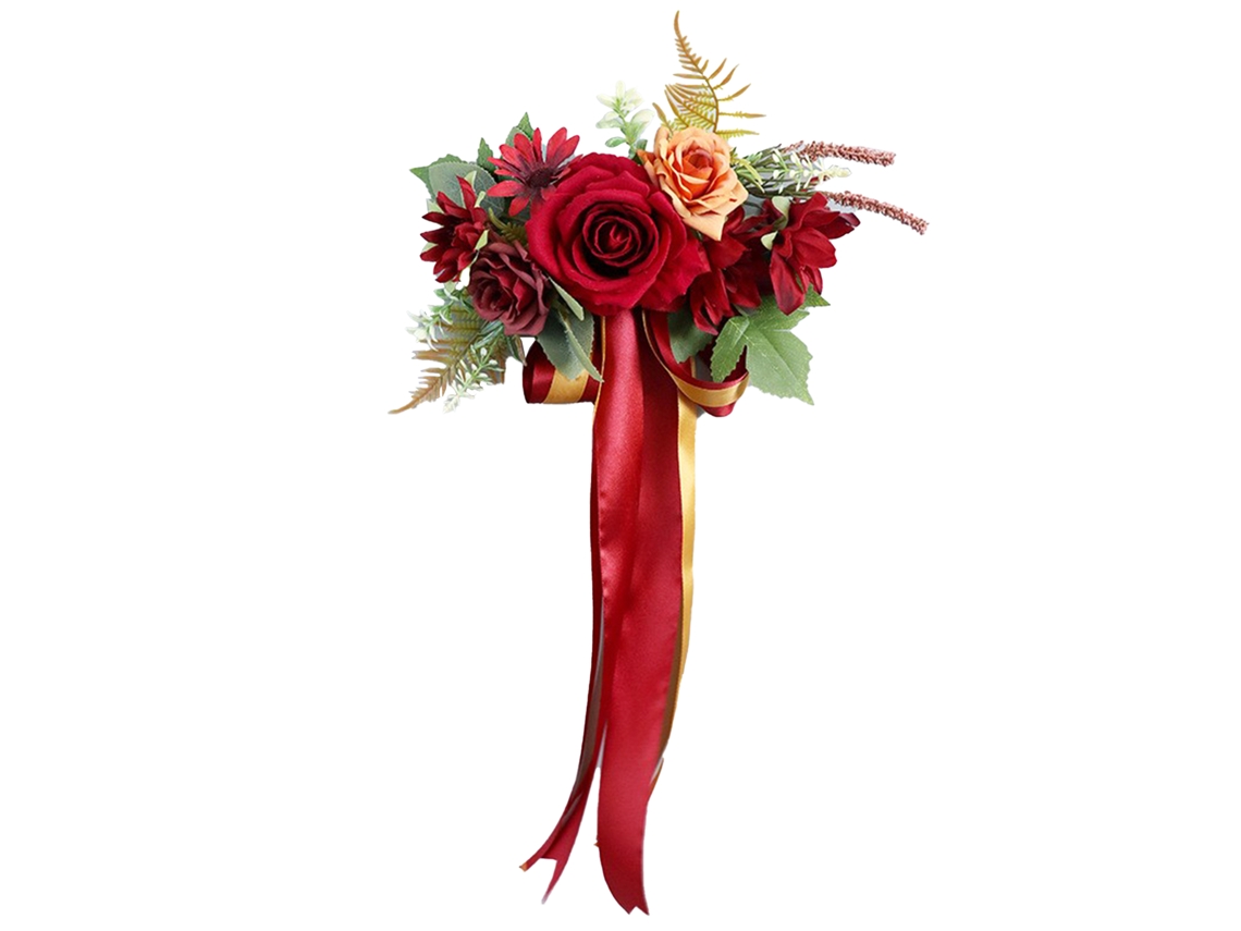 Laxiscreed Flores Artificiais Burgundy Para Decoração De Casamentos E Cadeiras Nupciais