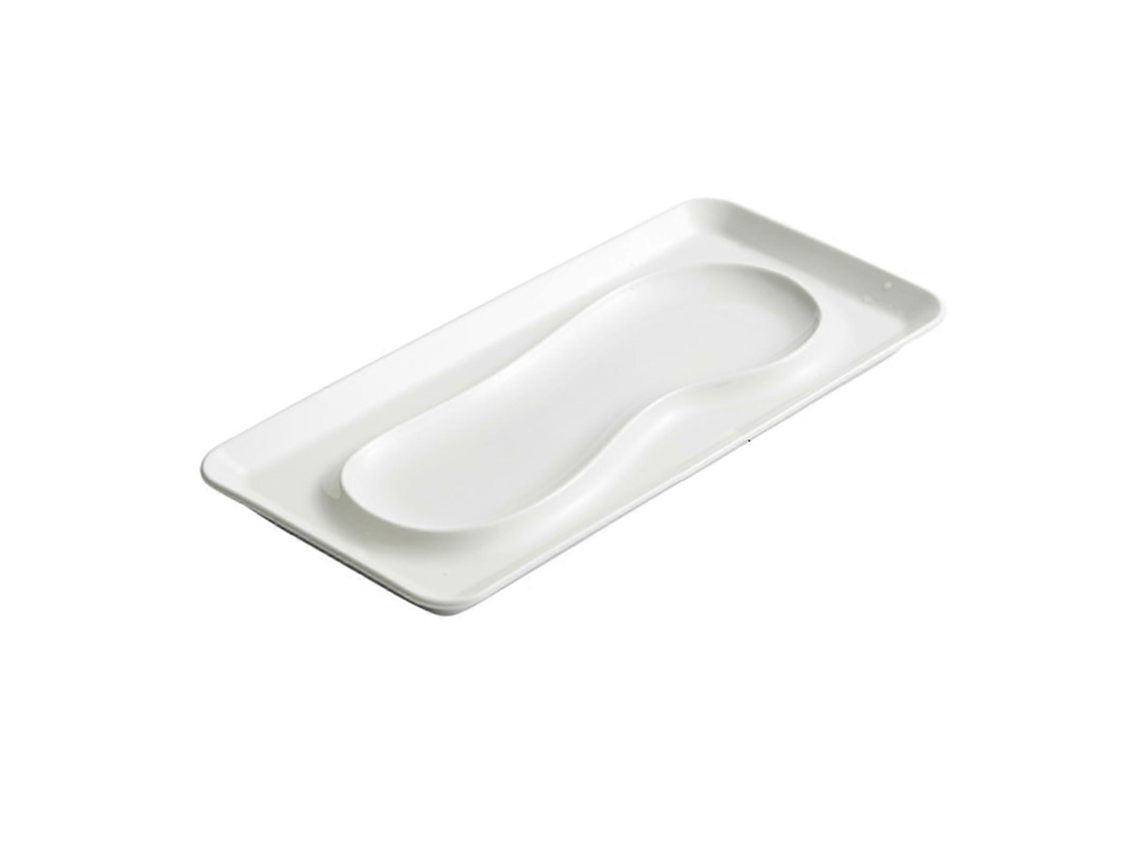 Prato Retangular Grande De Cerâmica Para Bifes E Sanduíches, Próprio Para Micro-ondas E Lava-louças, 31 X 14,8 Cm, Branco.