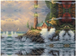 Colcha de Flanela com Estampa Ondas e Farol Costeiro Manta Macia Aconchegante para Sofá Quarto 127 X 101 6 C