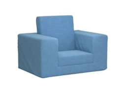 Vidaxl Sofá-cama Infantil Pelúcia Macia Azul