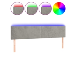 Conjunto de 2 Cabeceiras de Cama com Luzes Led Veludo Cinza Claro MAISON EXCLUSIVE (160x5x78 cm)