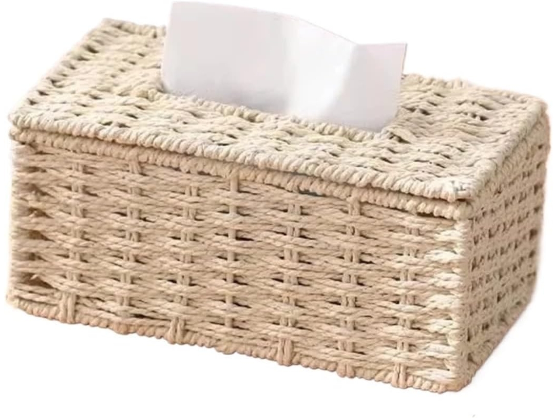 Caixa de Lenços de Papel Rattan Trançado S/MARCA, 1 Peça, Decoração Sala e Mesa