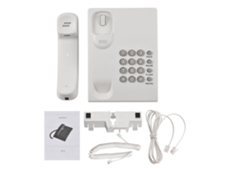 Telefone Fixo com Fio para Casa e Escritório, Montável em Parede, Sem Bateria, Funções Rediscagem/pausa/tocar Música em Espera