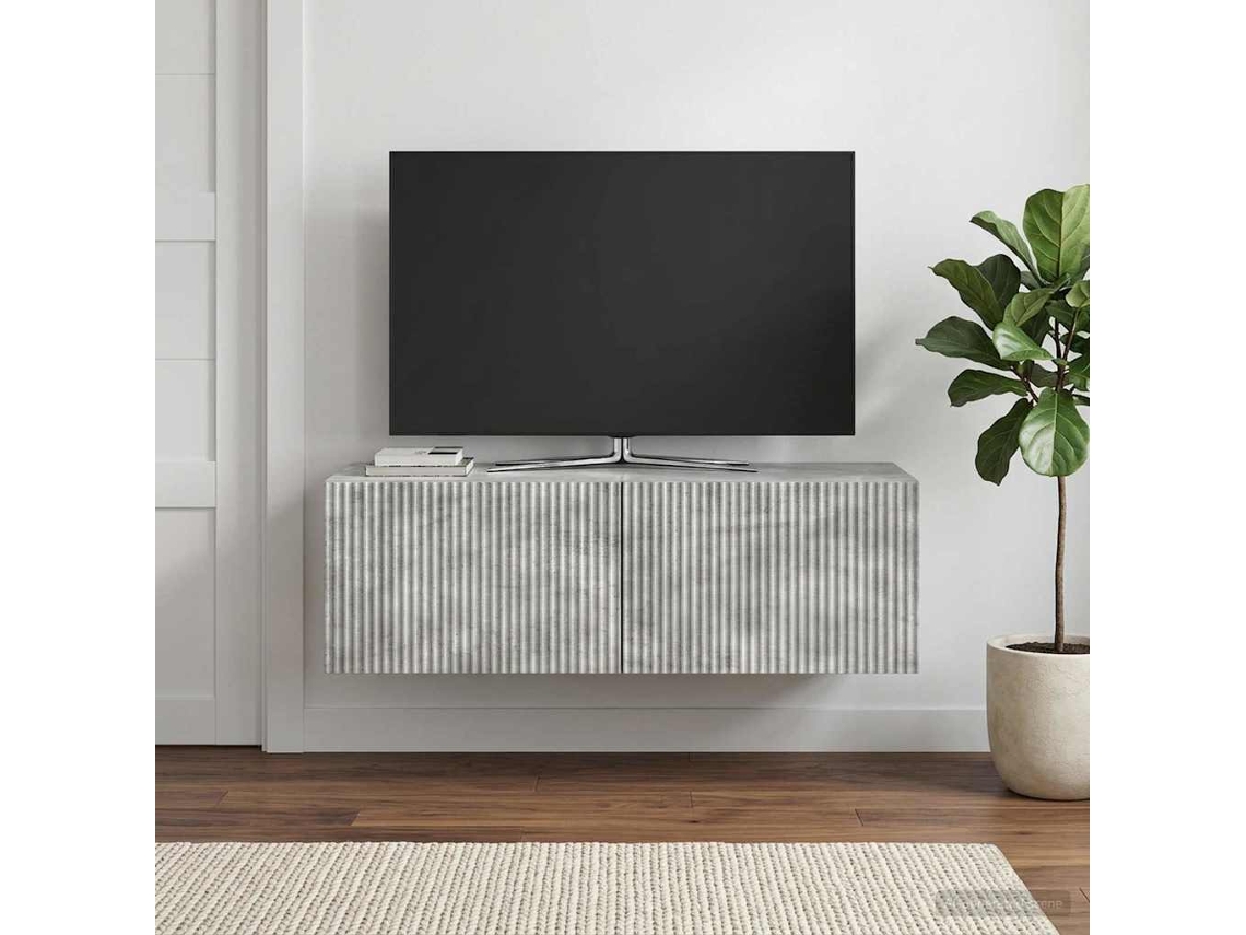 Vidaxl Gabinete De Tv De Parede 98 X 41 X 30 Cm Cinzento Cimento