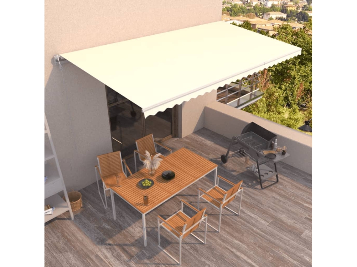 Vidaxl Toldo Retrátil Automático 600x350 Cm Creme