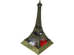 Estatueta Metálica Torre Eiffel 15 Acabamento Bronze Verde Decoração Interiores Estar Lembrança Francesa GOKOCO