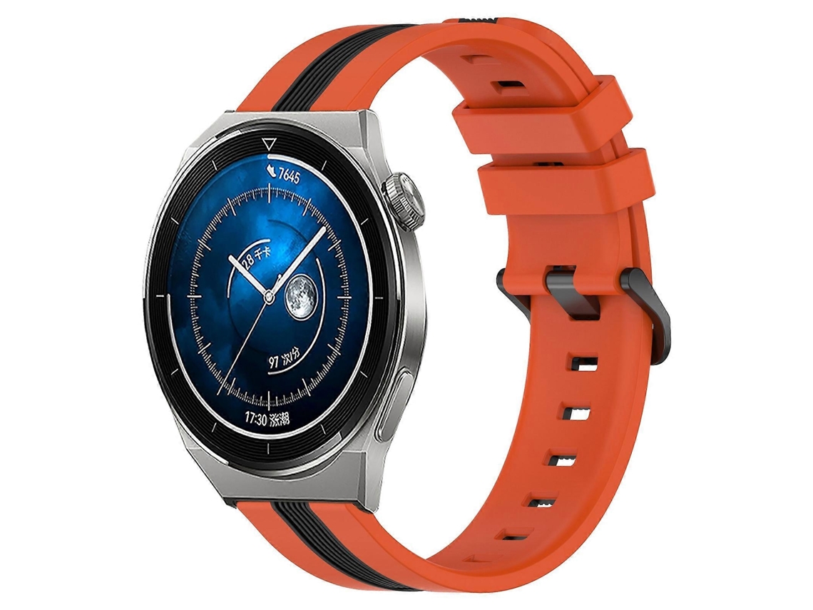 Pulseira De Silicone Bicolor Vertical De 43 Mm E 20 Mm Para Huawei Watch Gt3 Pro