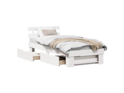 Conjunto de 2 Estruturas da Cama Branco 90x190 cm Madeira de Pinheiro Sólida MAISON EXCLUSIVE