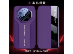 Capa Flip Magnética (huawei Mate80 Pro Max Roxo) - Textura Em Relevo Aerodinâmica