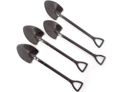 4pcs Colheres de Inox 304 Forma de Pá Preta para Café Sorvete Sobremesas Casa e Festa